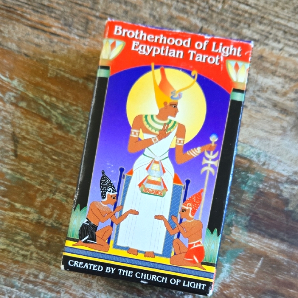 BROTHERHOOD OF LIGHT EGYPTIAN TAROT CARDS.RARE Complete SET with GUIDE (BIN 008)